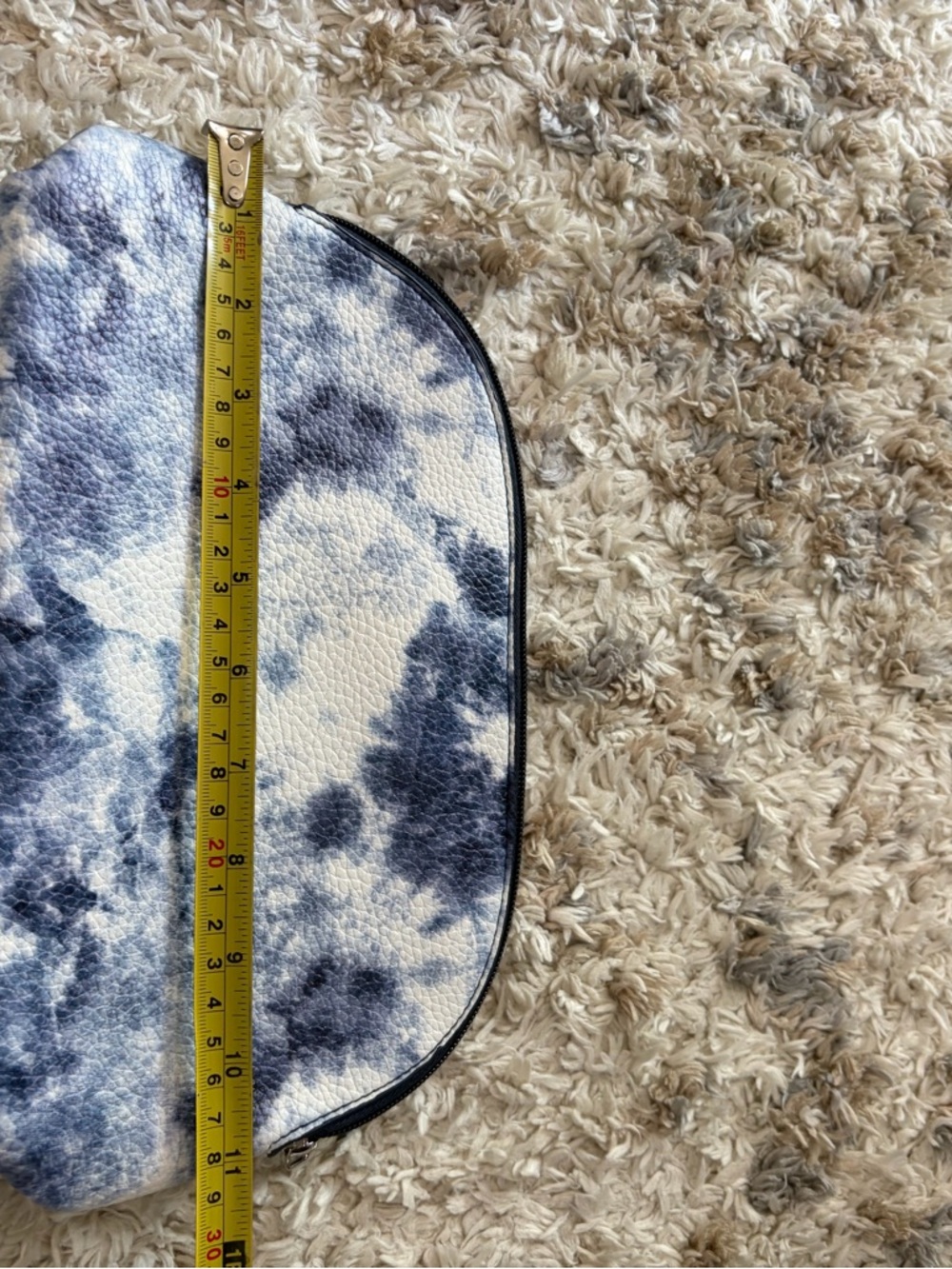 Tie-Dye Navy and White Soft Vinyl Cosmetic Pouch - Picture 5 of 8